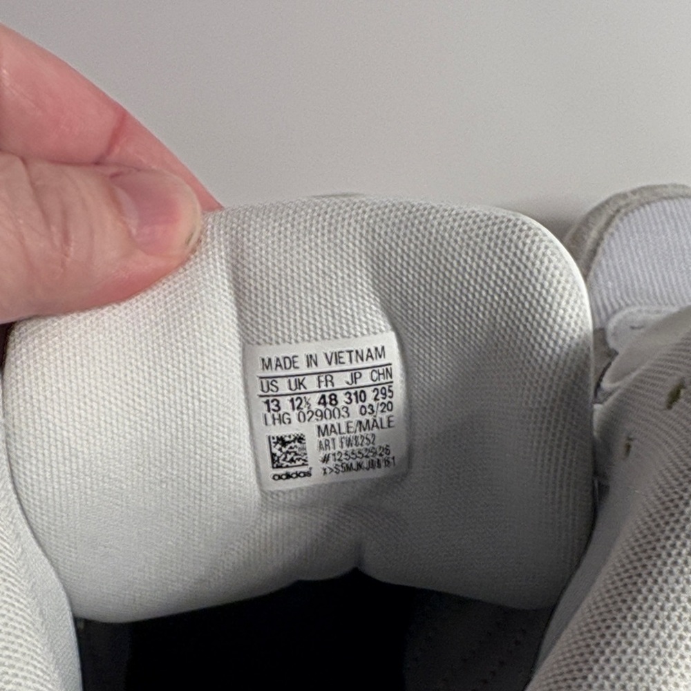 adidas White Athletic Shoes with Blue and Red Stripes - Picture 8 of 9